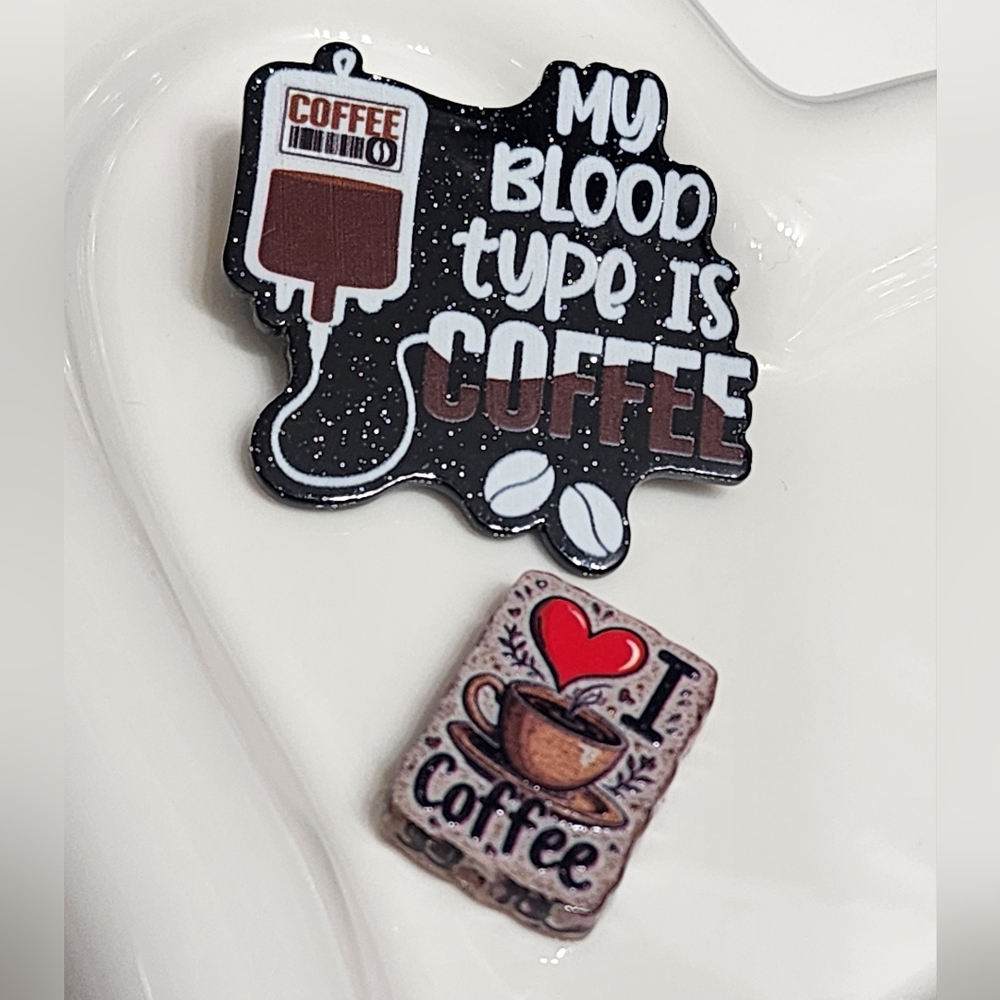 Coffee Flatback Focal Bead Acrylic Crafts Badge Keychain Beadable Pen Magnet Pin